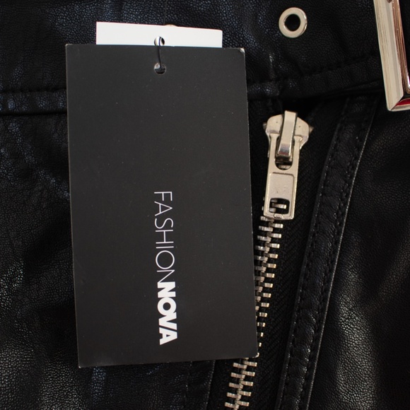 🧨HOT🧨 Asymmetrical Faux Leather Skirt with Metal Detailing from Fashion Nova - Picture 2 of 10